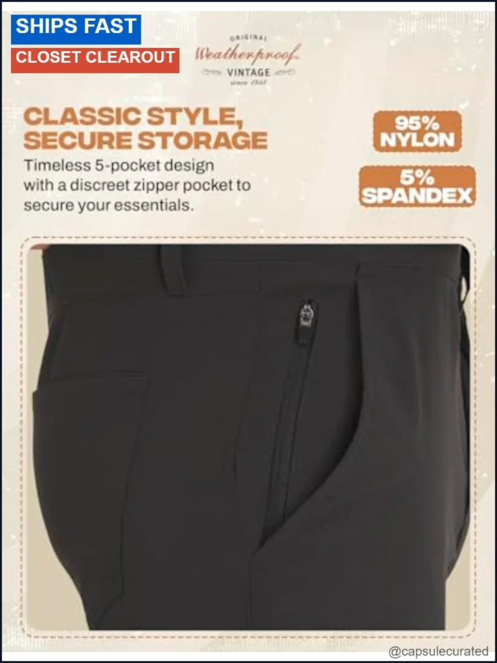 Men's Casual Stretch Chinos, Regular Fit Straight Leg Pants, Lightweight Travel